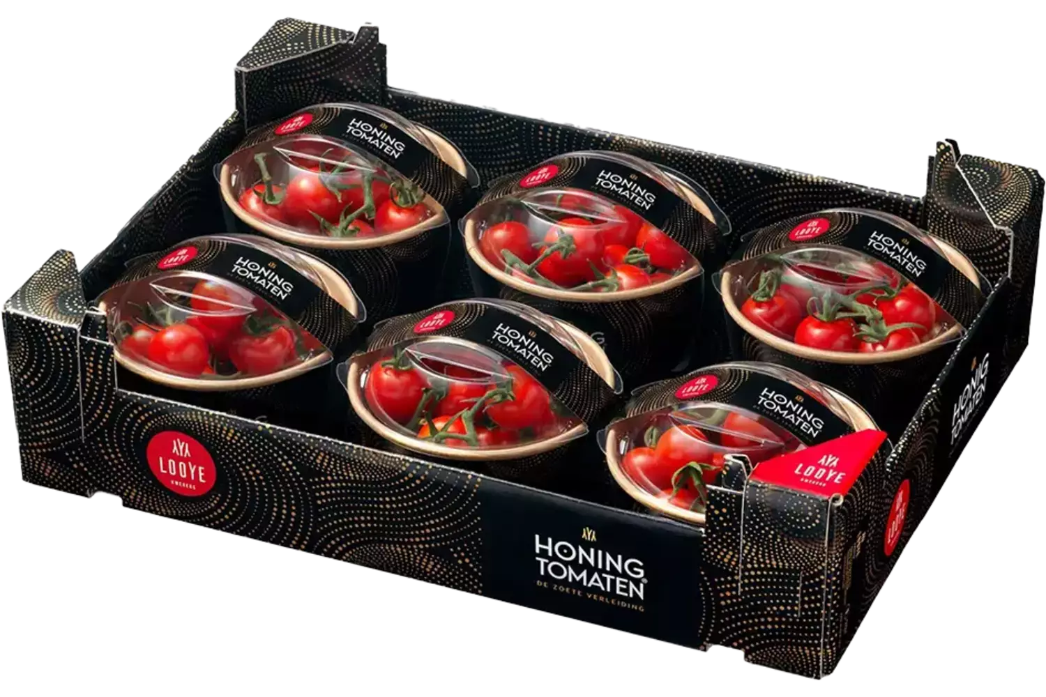 Honingtomaten verpakt 180gr kist 12 stuks