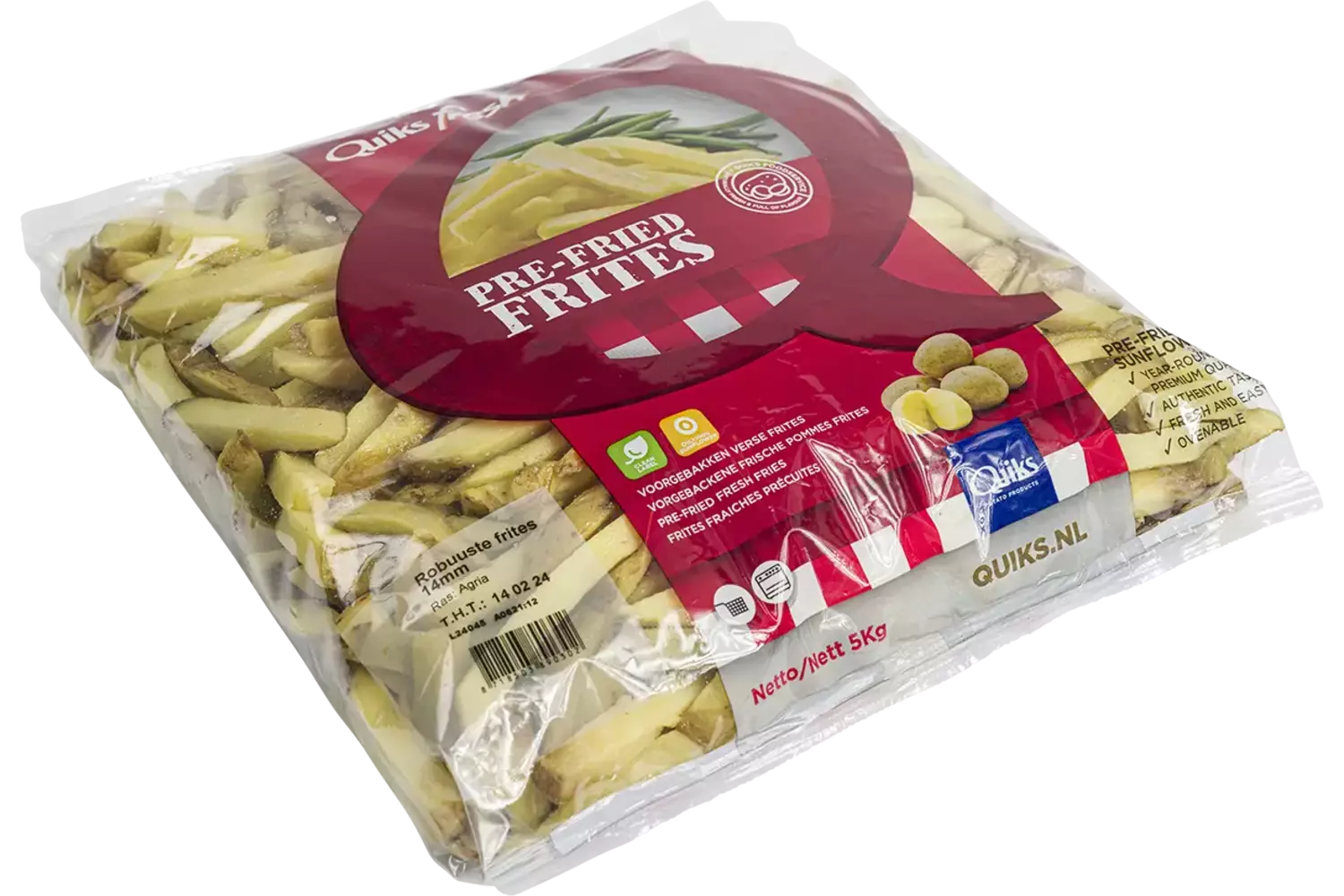 Robuuste frites met schil 14mm 5kg stuk