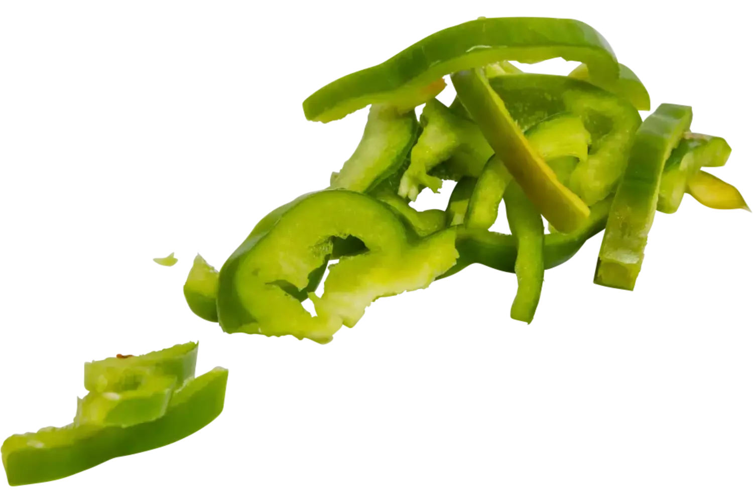 Paprika groen julienne 10mm 1kg stuk