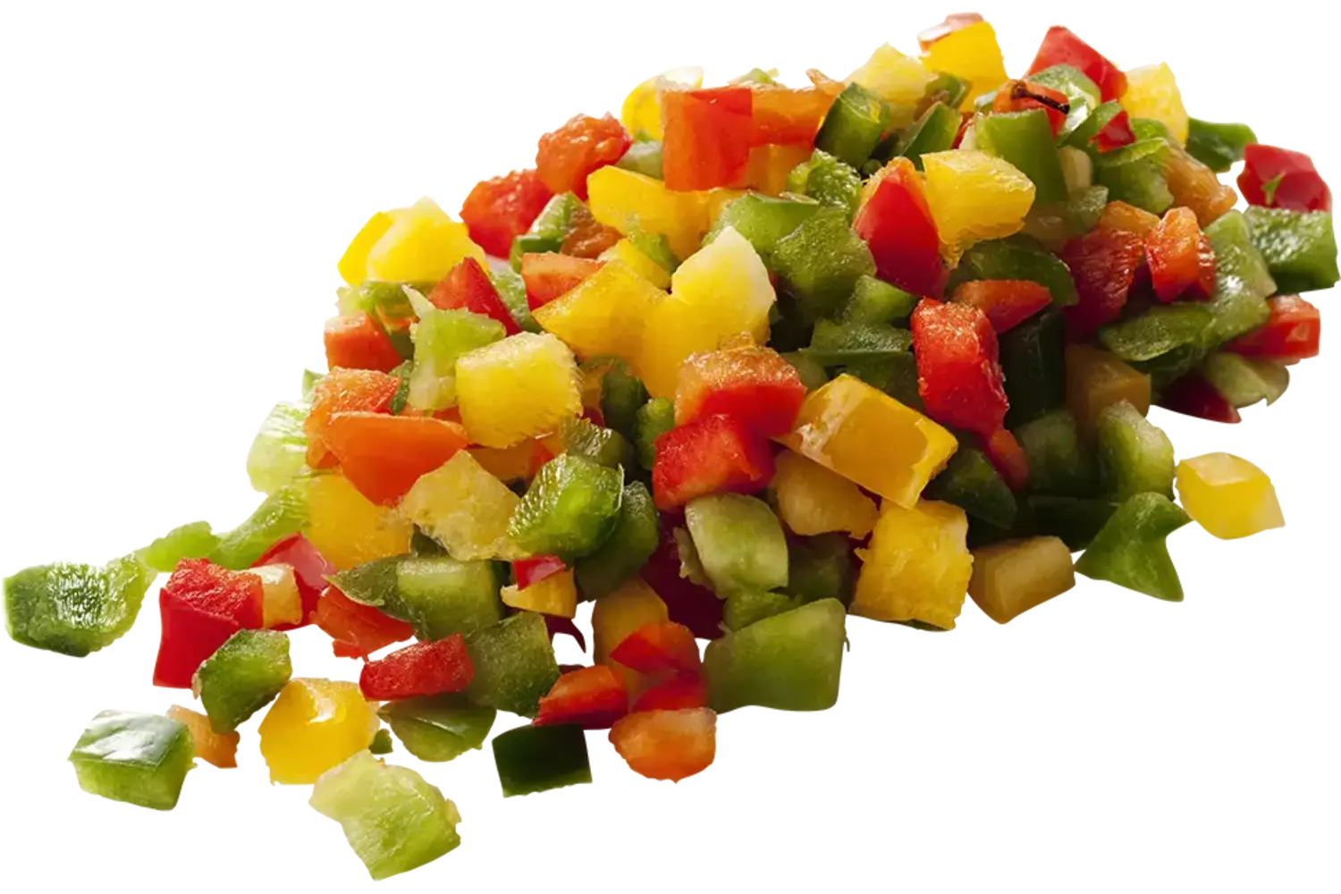 Paprika gemengd brunoise 10mm 1kg stuk