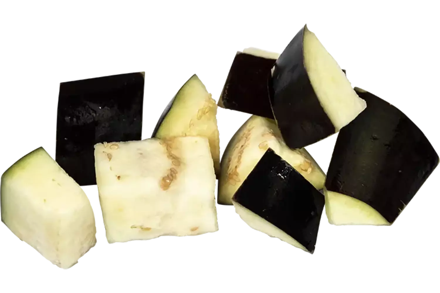 Aubergine brunoise 20-40mm 1kg stuk