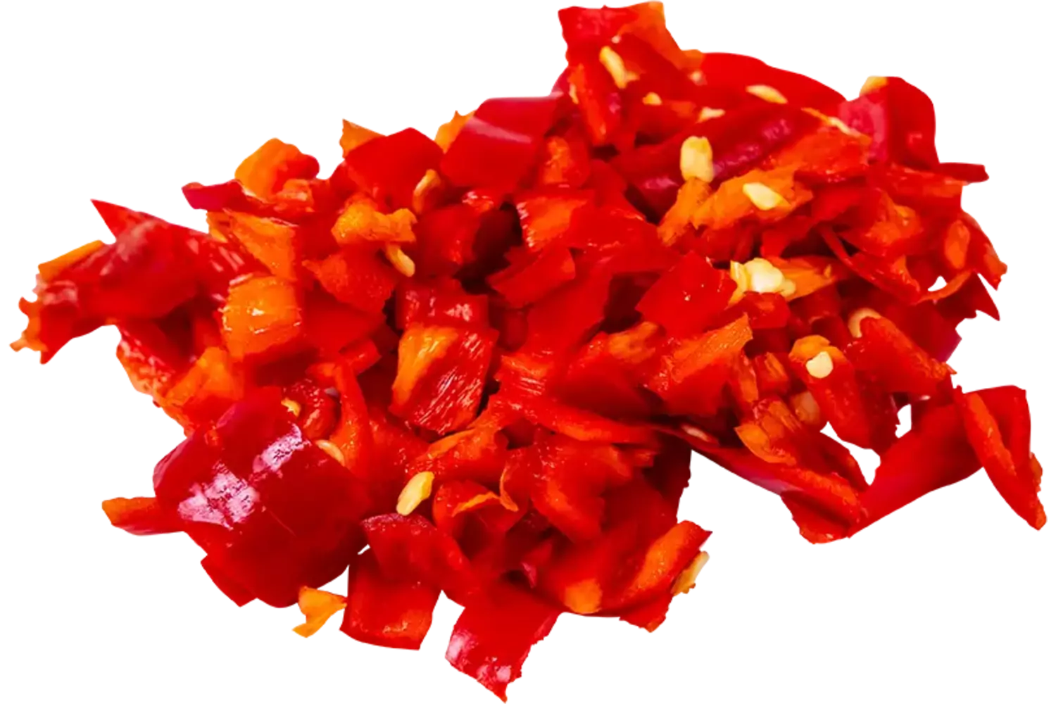 Pepers rood brunoise 5mm bak 1 kg stuk