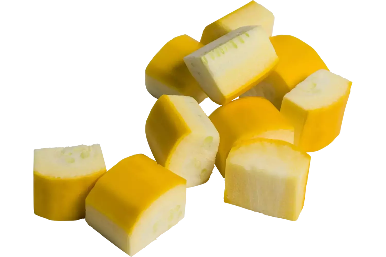 Courgette geel brunoise 30mm bulk kist 10 kilogram