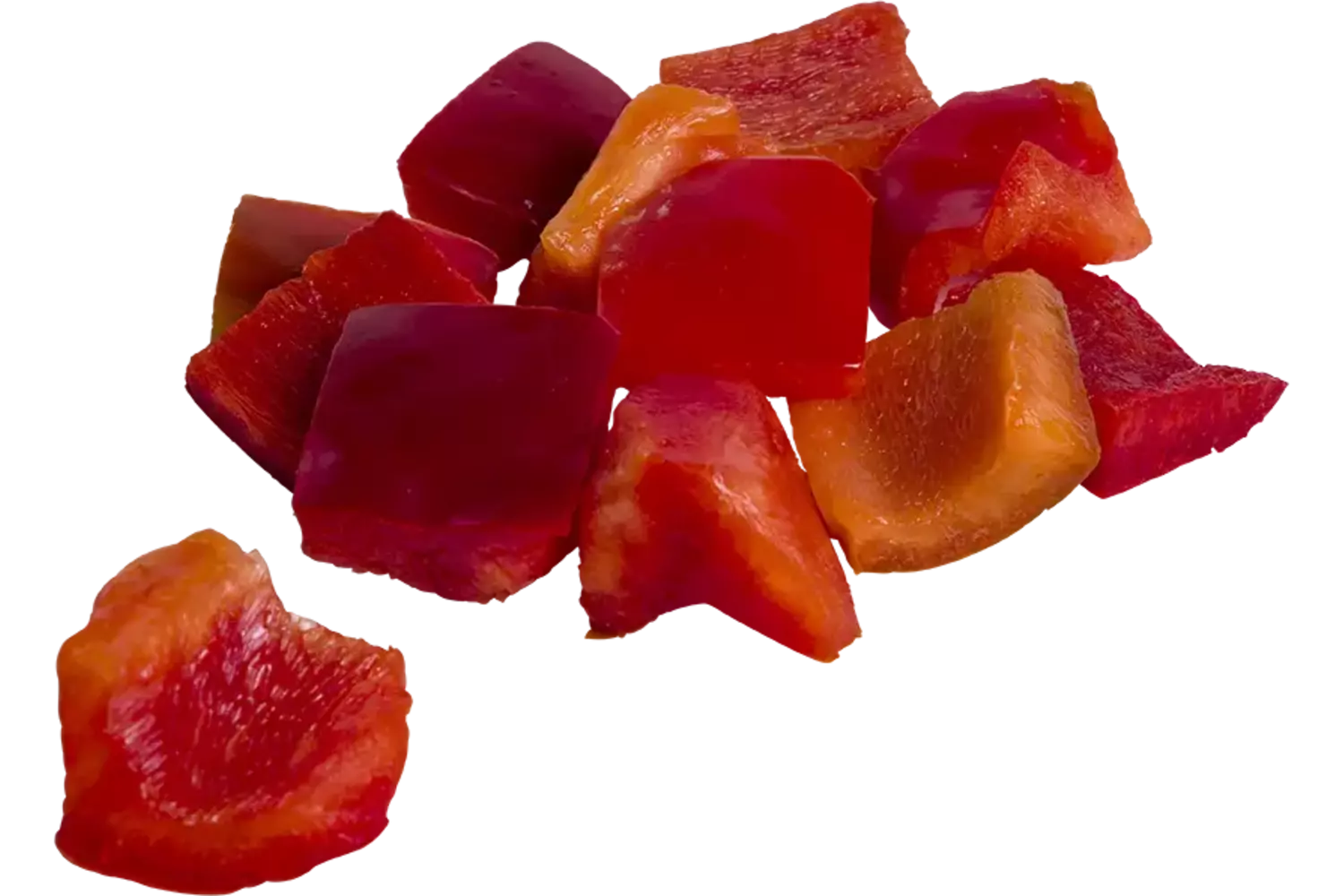 Paprika rood brunoise 30mm bak 1kg stuk