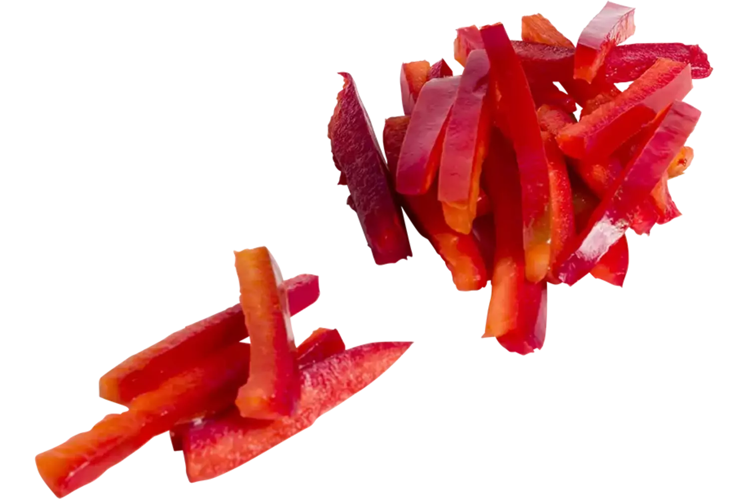 Rode paprika sticks bak 1kg stuk