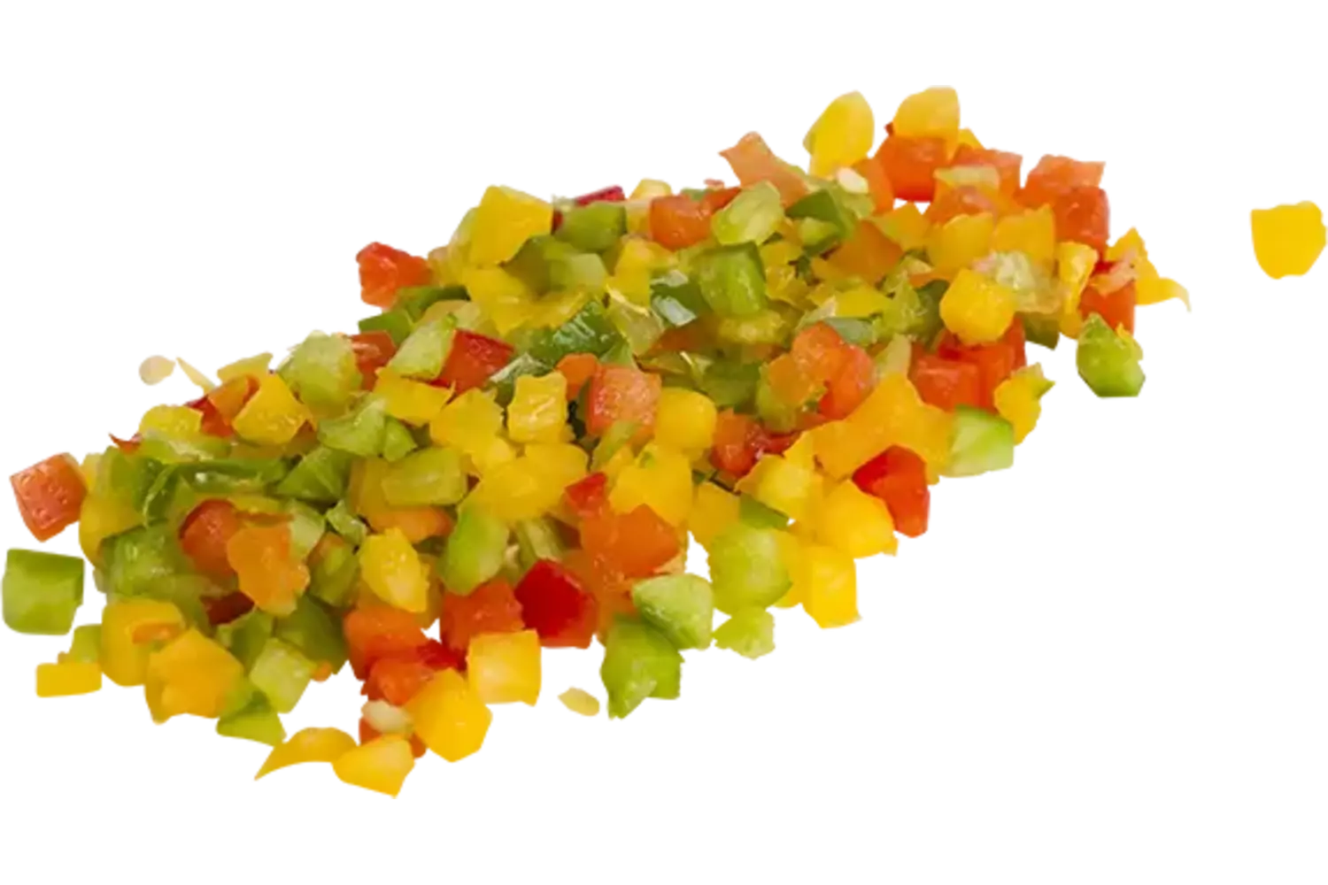 Paprika gemengd brunoise 5mm 500gr kist 16 stuks