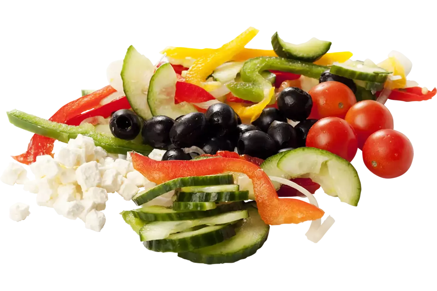 Salade de crudités grecque avec feta 1kg caisse 6pc