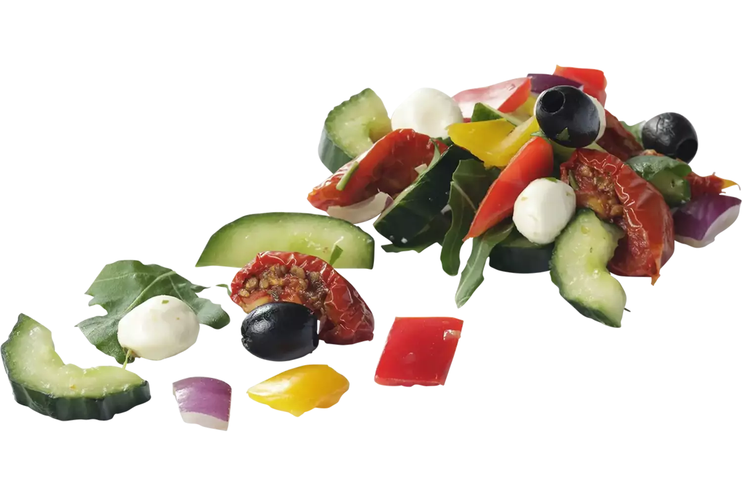 Rucola met mozzarella rauwkost 1kg kist 6 stuks