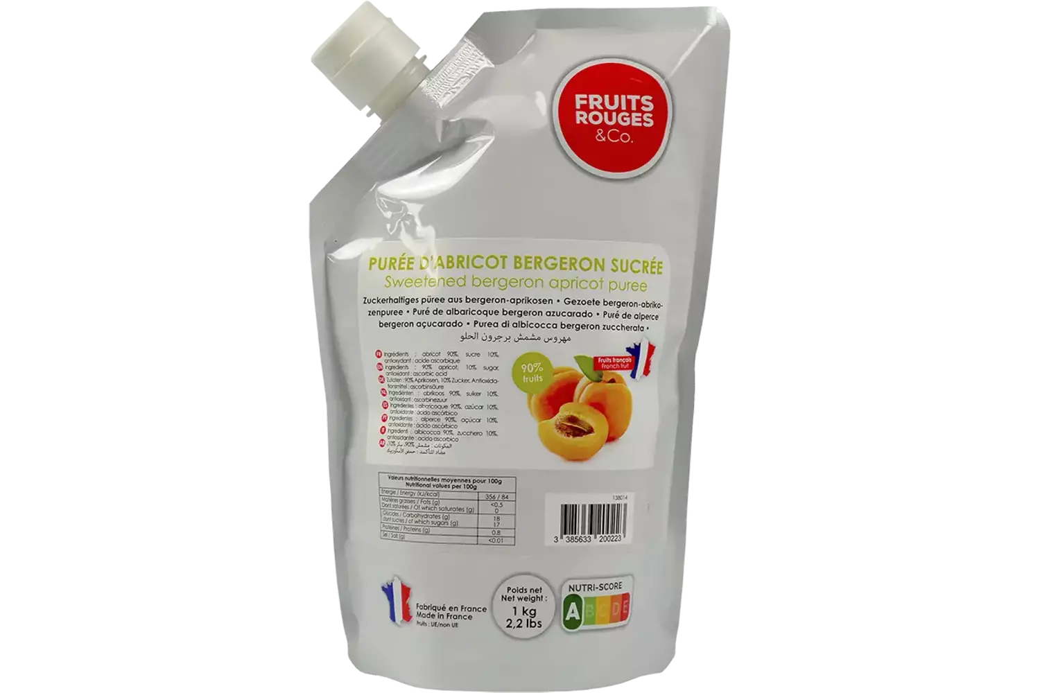 Purée de fruits abricot 1kg pièce