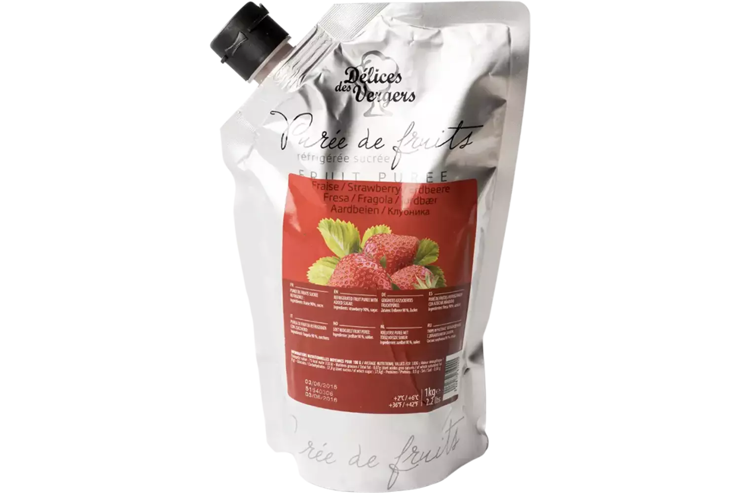 Fruitpuree aardbei 1kg stuk