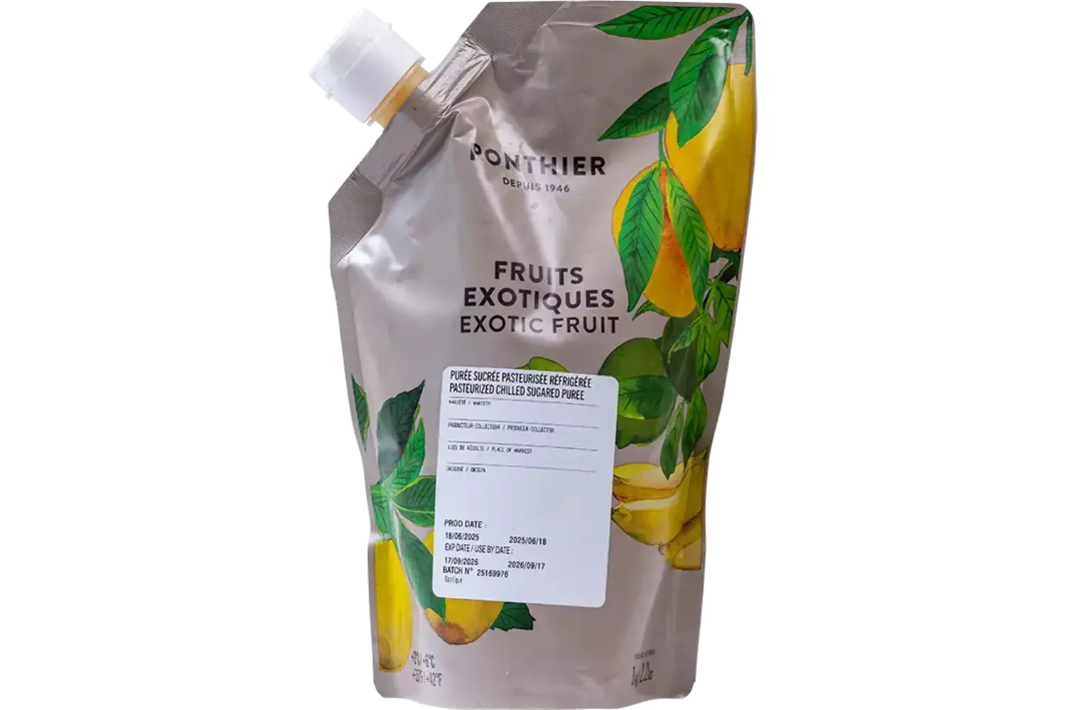 Fruitpuree exotisch fruit 1kg stuk