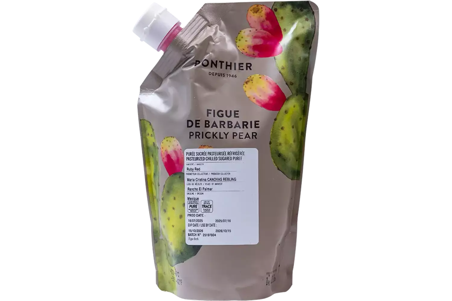Fruitpuree Cactusvijg 1kg stuk