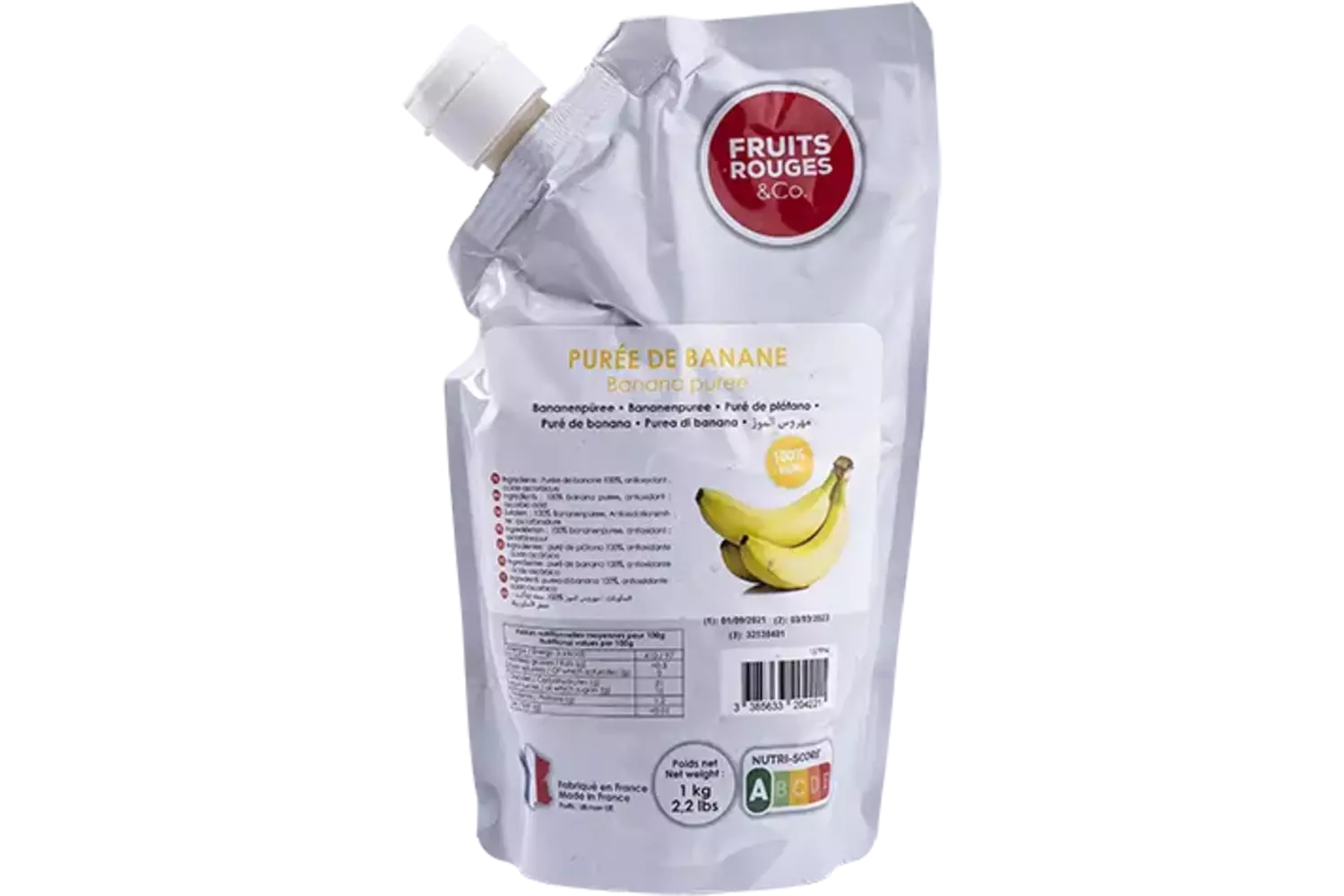 Fruitpuree Banaan 1kg stuk