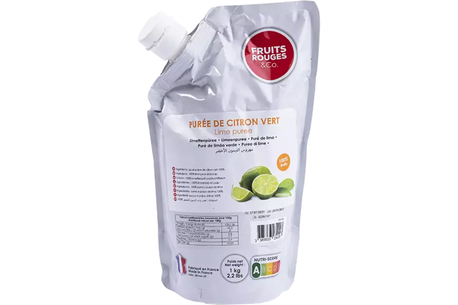 Fruitpuree Limoen 1kg stuk