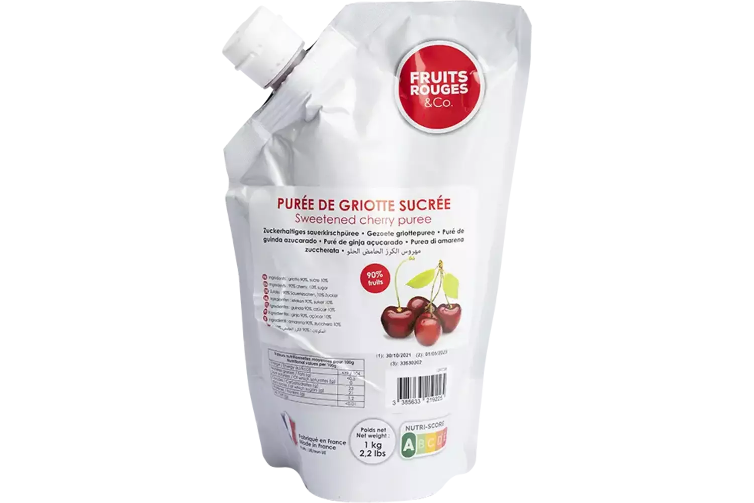 Fruitpuree morel kersen 1kg stuk