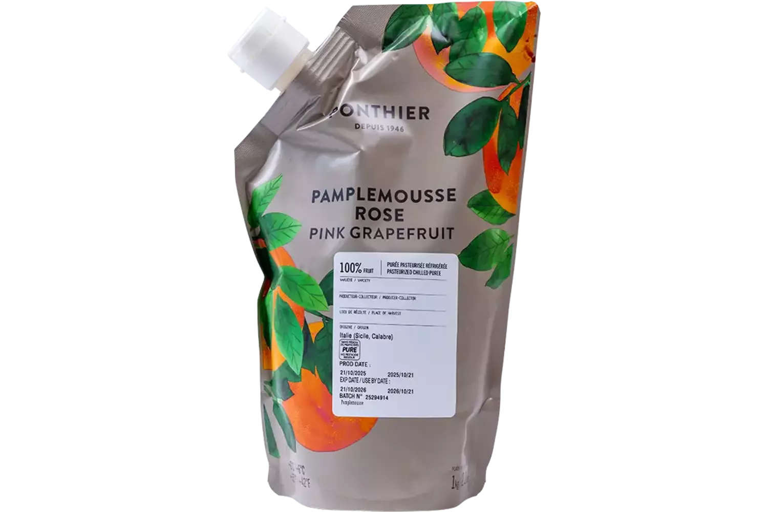 Fruitpuree grapefruit 1kg stuk