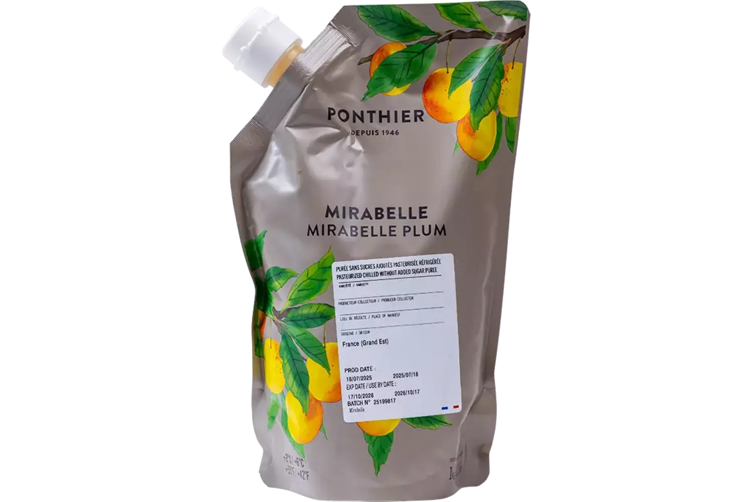 Fruitpuree mirabelle pruim 1kg stuk
