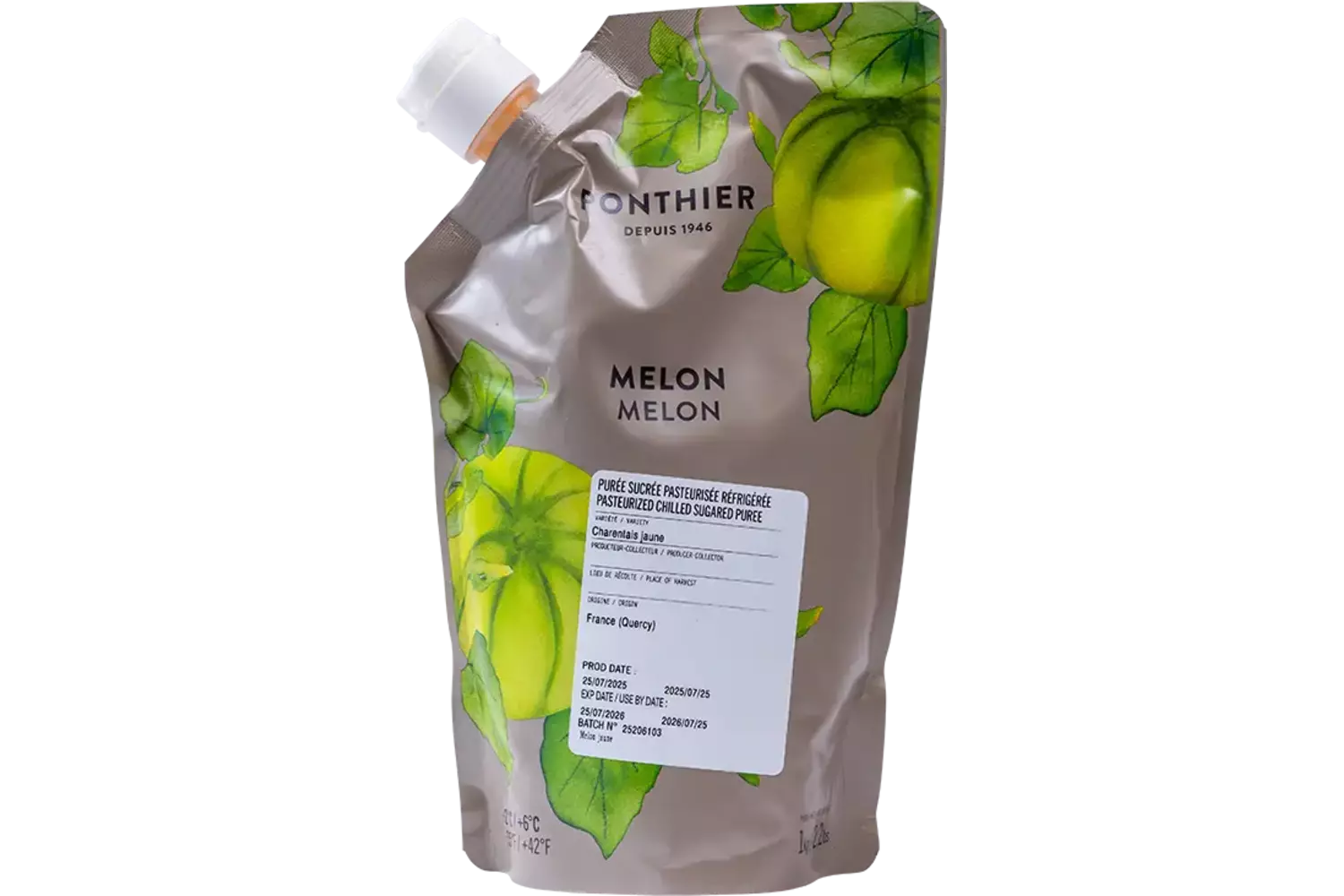 Fruitpuree meloen 1kg stuk