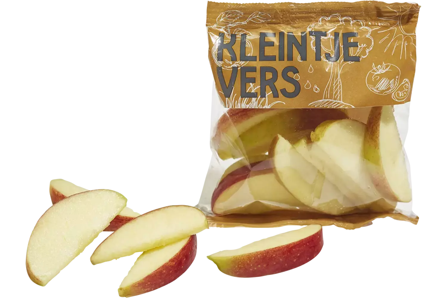 Appel rood partjes snackfruit 5x120gr stuk