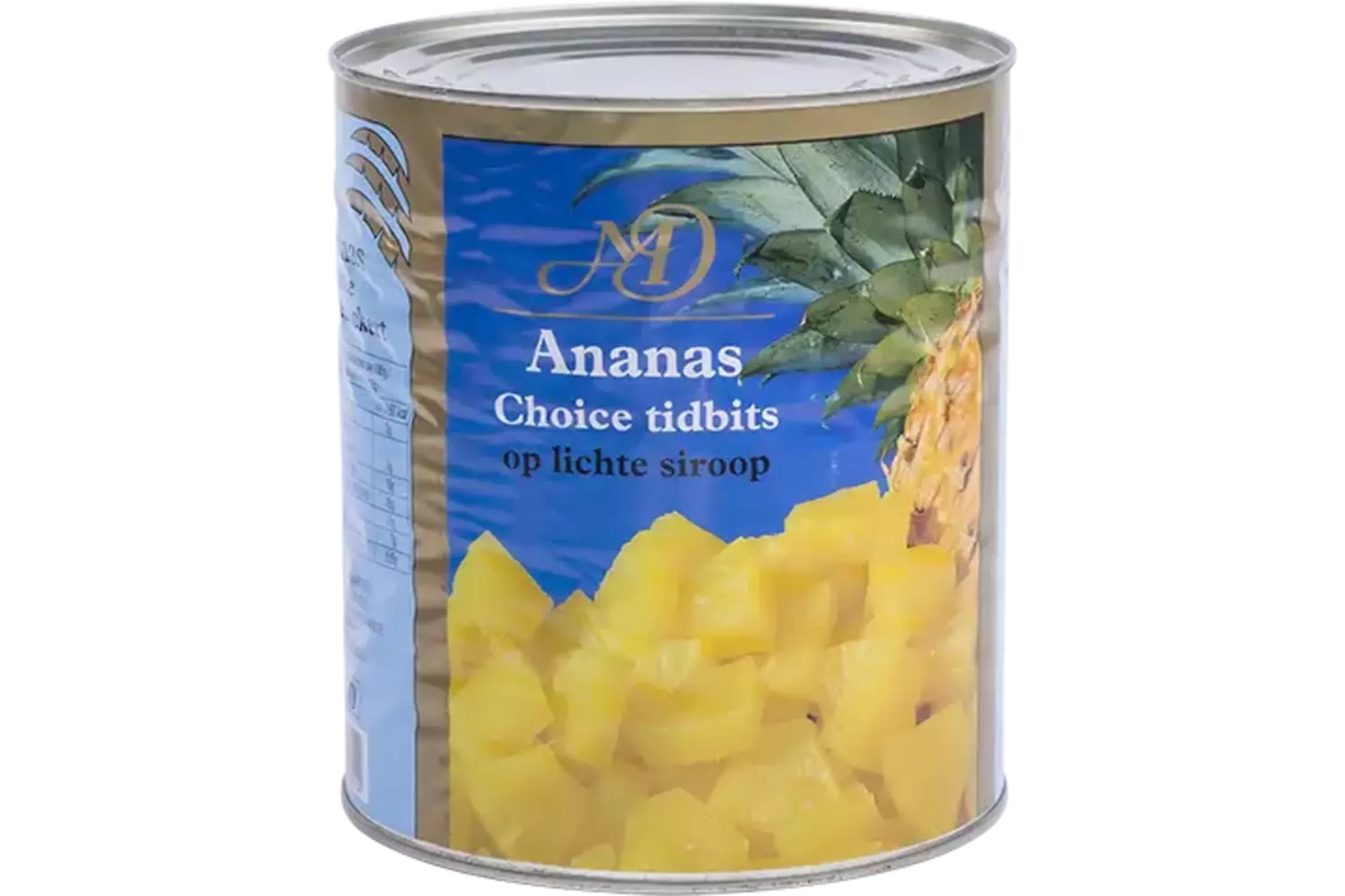 Ananas tidbits blik 3kg kist 6 stuks