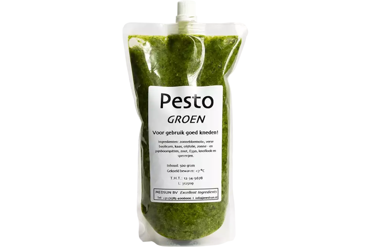 Pesto groen-naturel 500gr kist 18 stuks
