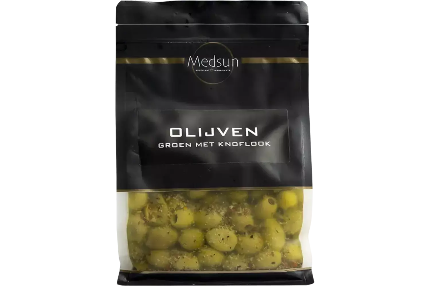 Olijven groen met knoflook 1kg stuk