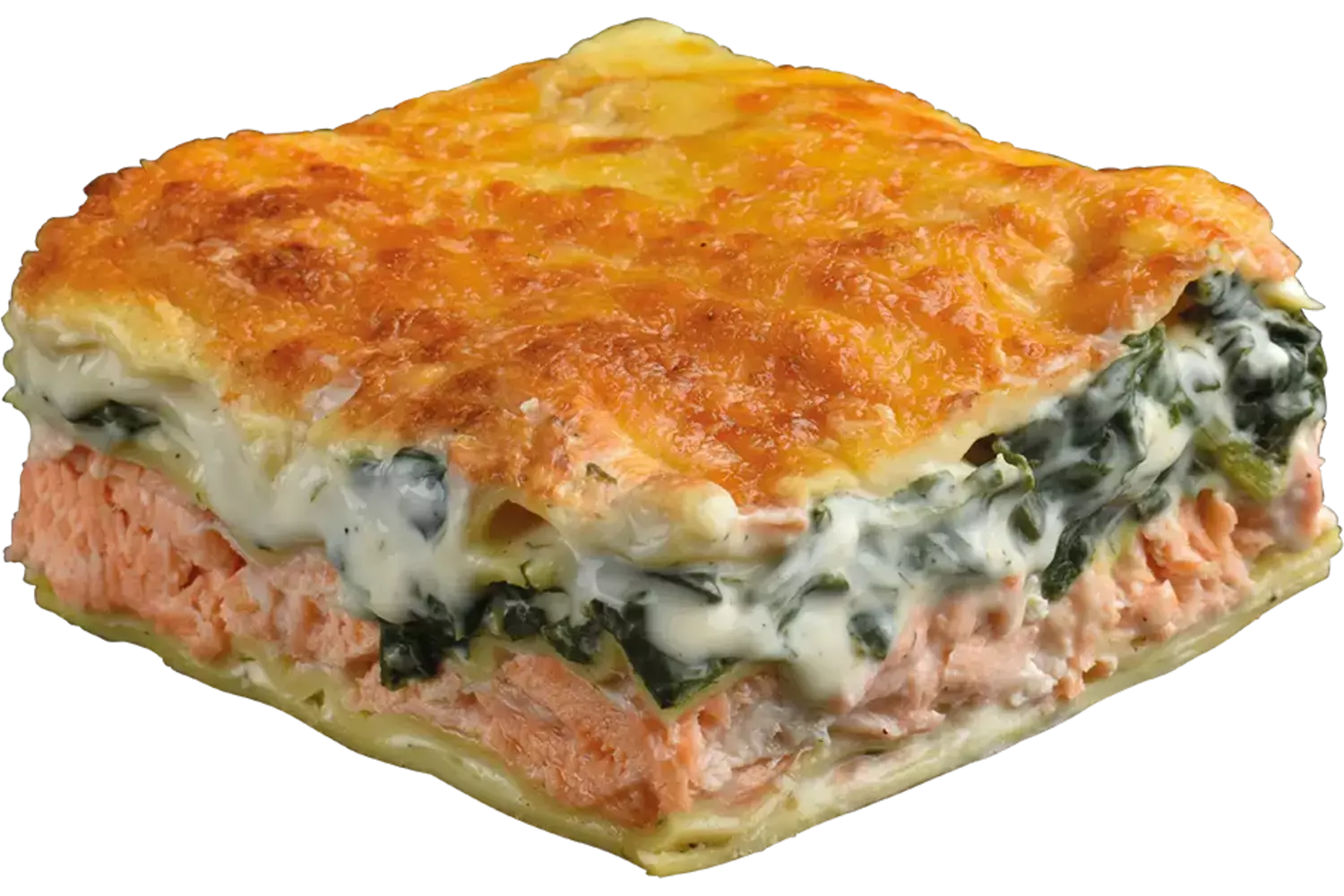 Lasagne zalm en spinazie 2,4kg kist 2 stuks