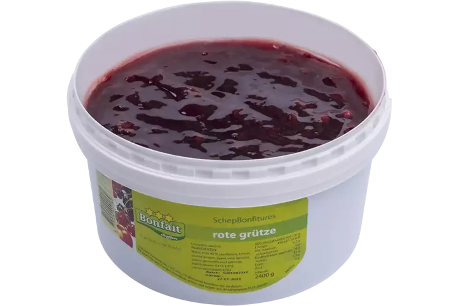 Schepbonfiture rote grutze emmer 2,4kg