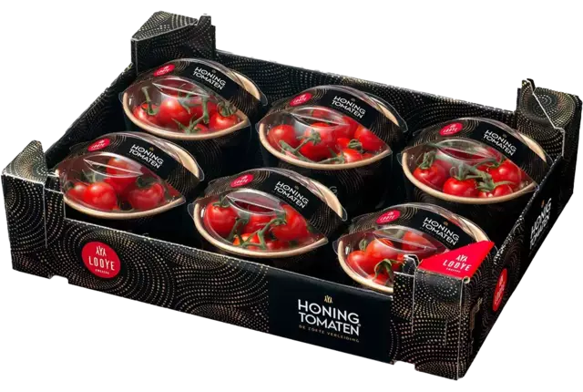 Honingtomaten verpakt 180gr kist 12 stuks