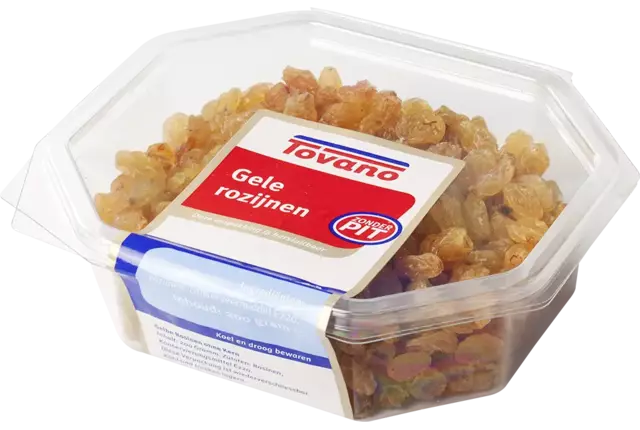 Rozijnen geel 200gr stuk (100916), TOVANO | Noten - Van Gelder groente ...