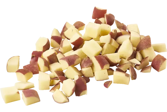 Roseval met schil brunoise 20mm zak 1kg kist 8 stuks
