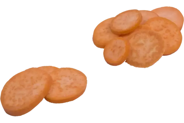 Zoete aardappel plak 12mm bak 1kg kist 6 stuks