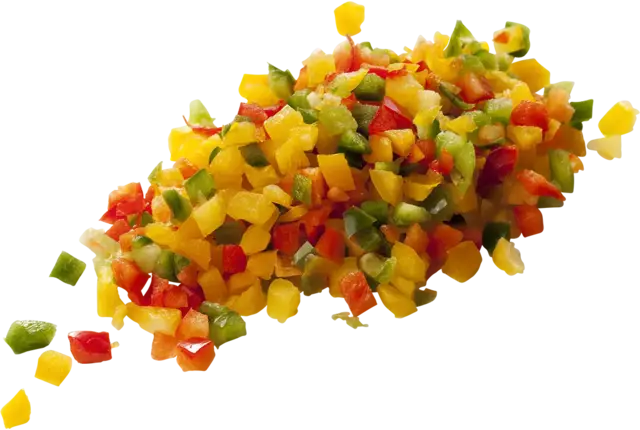 Paprika gemengd brunoise 5mm 1kg stuk