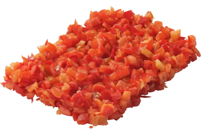 Paprika rood brunoise 5mm 1kg