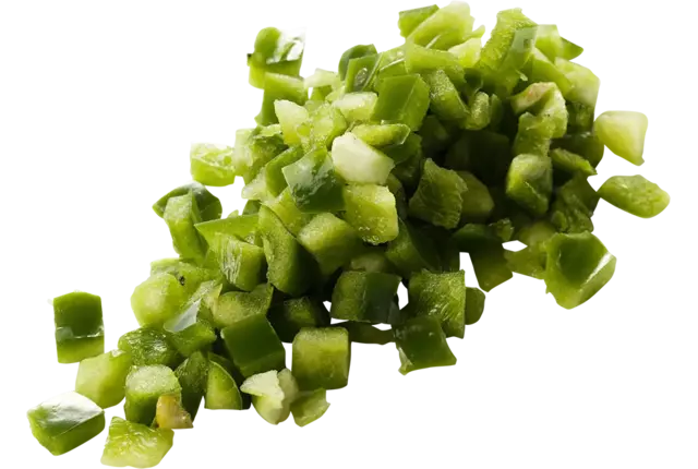 Paprika groen brunoise 10mm 1kg