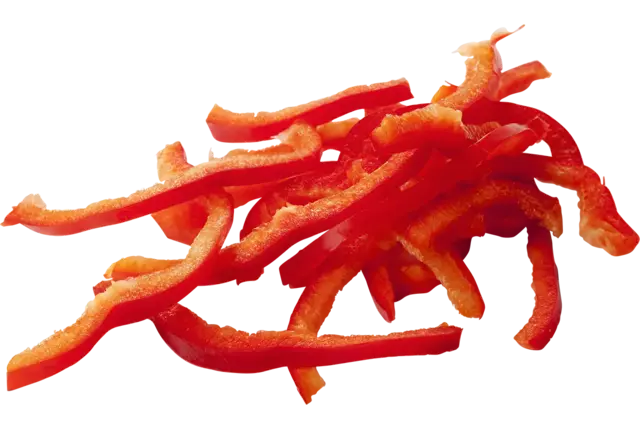 Poivron rouge julienne 4mm 1kg caisse 8pc