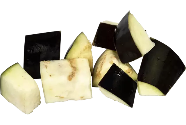 Aubergine brunoise 20-40mm 1kg stuk