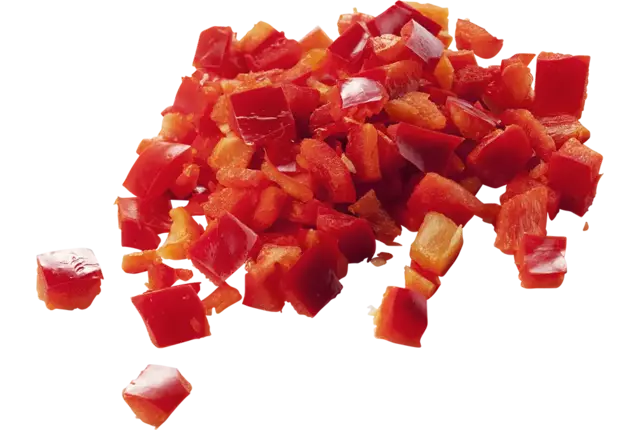 Paprika rood brunoise 20mm zak 1kg