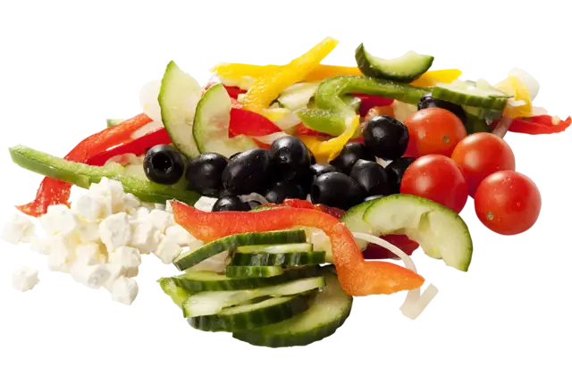 Salade de crudités grecque avec feta 1kg caisse 6pc