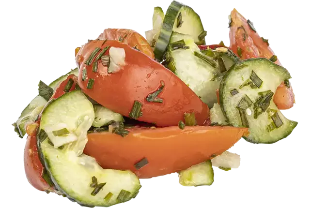 Komkommer-tomaten salade 200gr kist 30 stuks