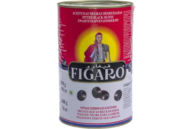 Zwarte olijven heel in blik 5kg kist 3 stuks