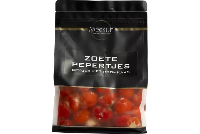 Zoete peper gevuld met roomkaas 1kg kist 8 stuks