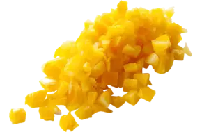 Paprika geel brunoise 10mm 1kg kist 6 stuks