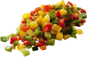 Paprika gemengd brunoise 10mm 1kg
