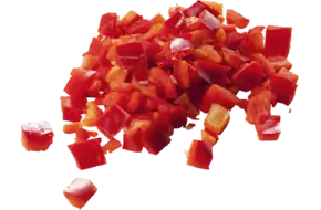 Paprika rood brunoise 20mm zak 1kg