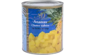 Ananas tidbits blik 3kg