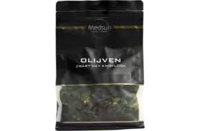 Olijven zwart met knoflook 1kg